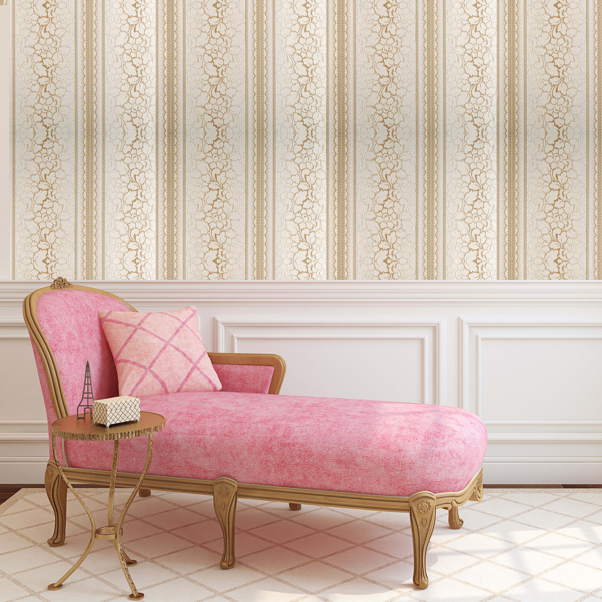 15057632 Обои бумажные бежевые 0.53 м 25М-МО Виконт Santreyd  - Вид №1