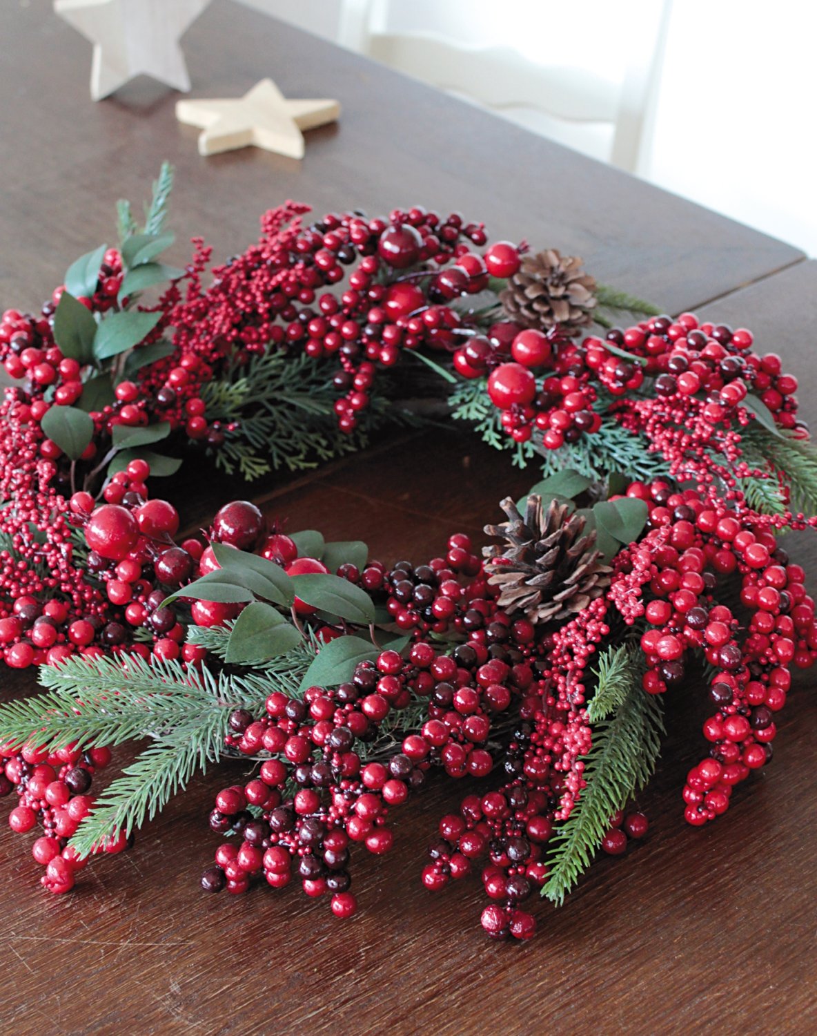 2005 444 a3 Венок из искусственных ягод, Ø 50 см, красный H-andreas  - Вид №9