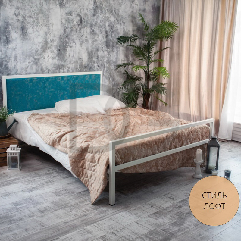 Кованая двуспальная кровать 160х200 белая "Лоренцо" FRANCESCO ROSSI ЛОРЕНЦО 134691 Белый;голубой  - Вид №2