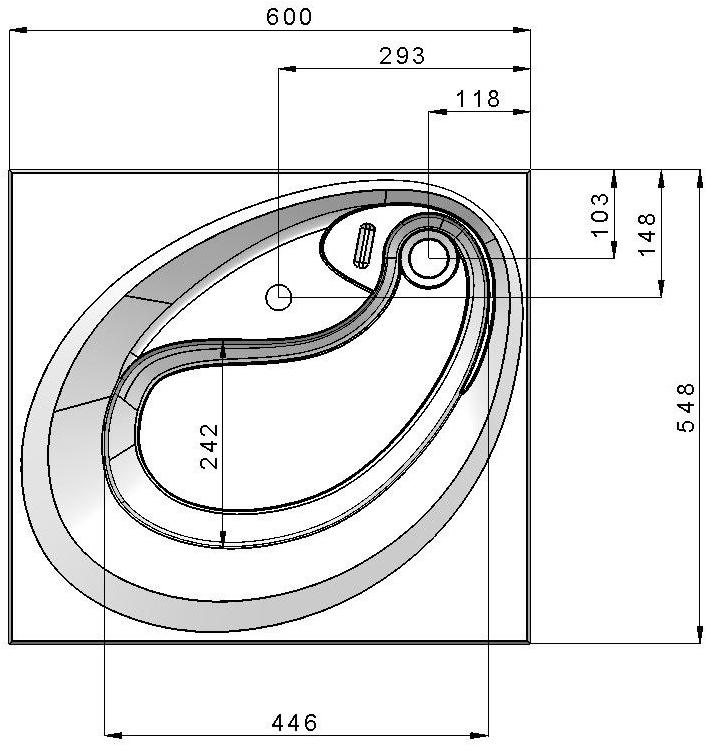 1605501 Подвесная раковина настенная прямоугольная Grossman Alvaro - Вид №3