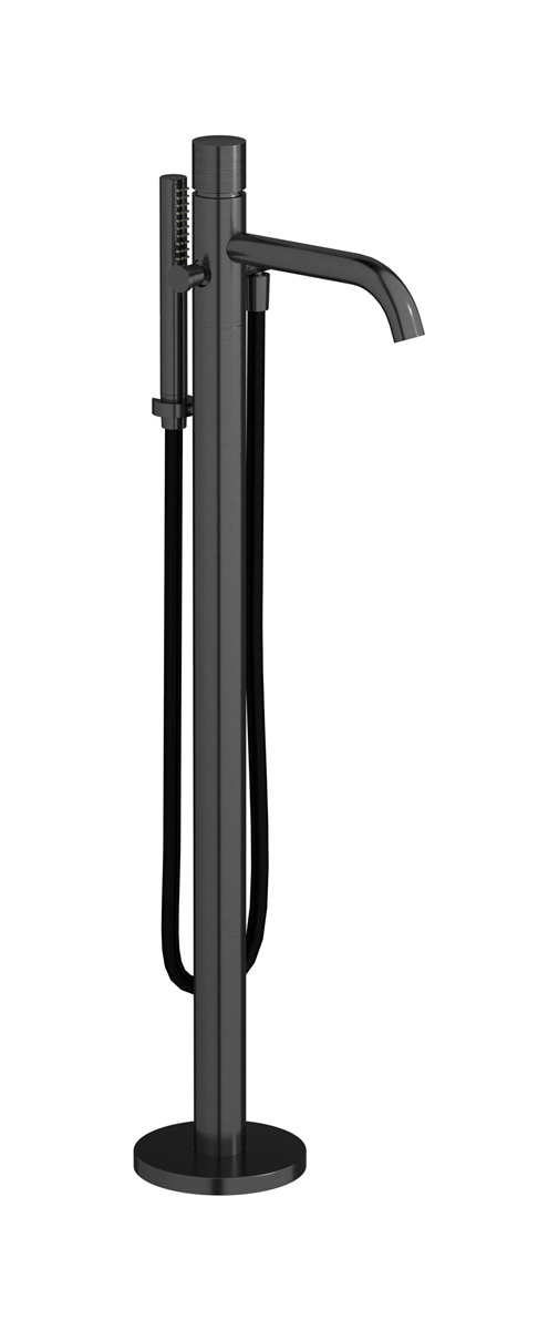 Напольный смесиель для ванны с встроенным душем. WE ARE IB vn210oo Brushed Black Chrome Vinile