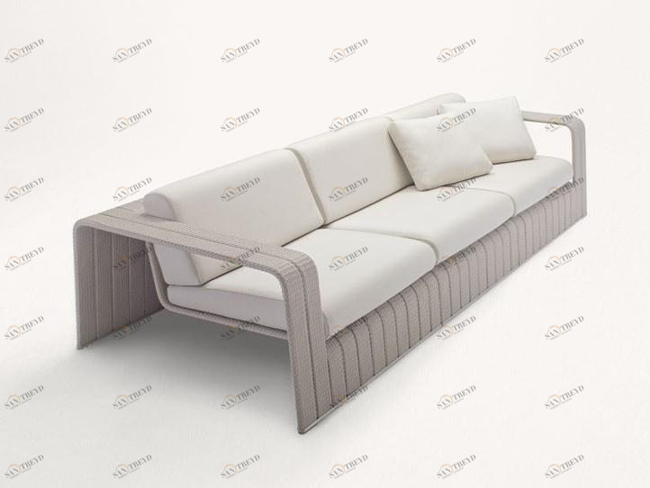 Paola Lenti 4-местный тканевый садовый диван Frame sun-id-1477078