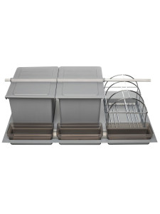 Система сортировки мусора Omega Duet/Top 800/24 Metallic Grey NAVAKO