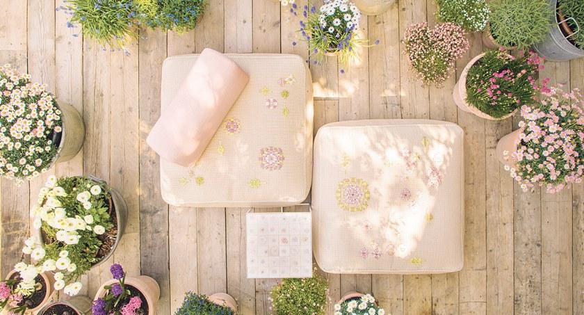 Paola Lenti Квадратный тканевый садовый пуф Spring B149be/b149de - Вид №2