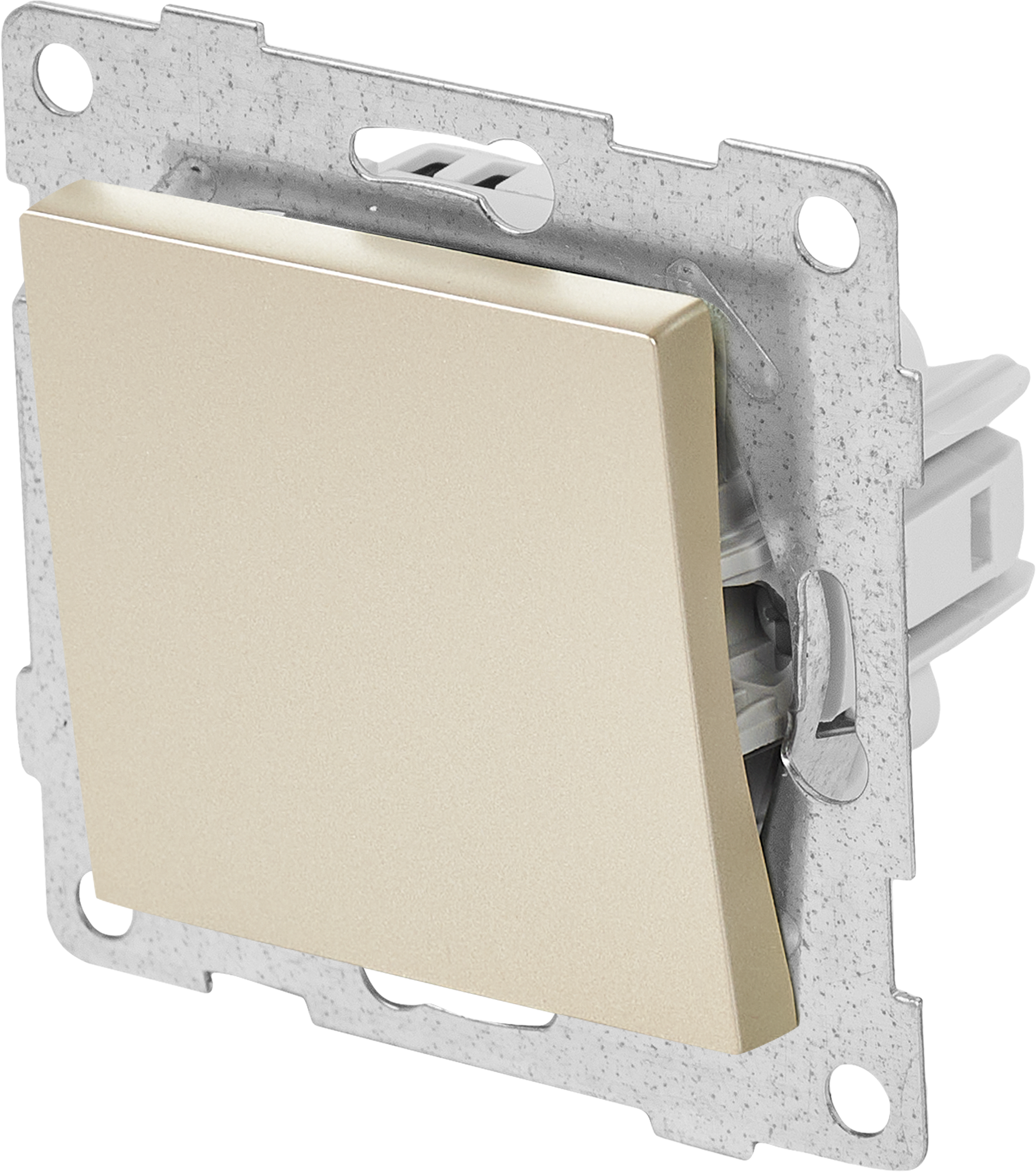 Проходной выключатель GUSI Electric Classic 1-клавишный встраиваемый, цвет шампань 83864236