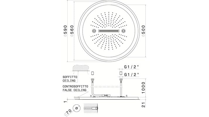 Светодиодная насадка для душа с водопадом Newform насадки для душа с хромотерапией ARCH-00077091 - Вид №2
