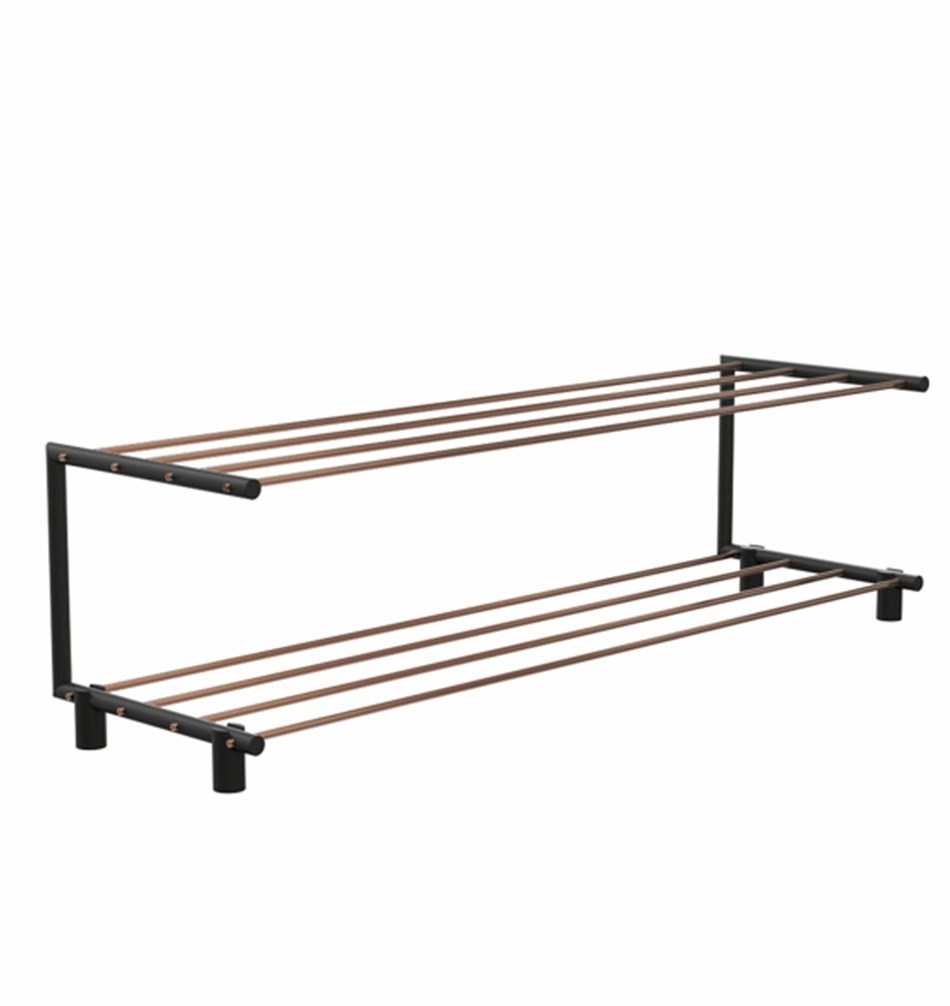 FROST Полка для обуви 2, 100cm » медь / черный Нержавеющая сталь Медь / черный N1929-1-CB  - Вид №1