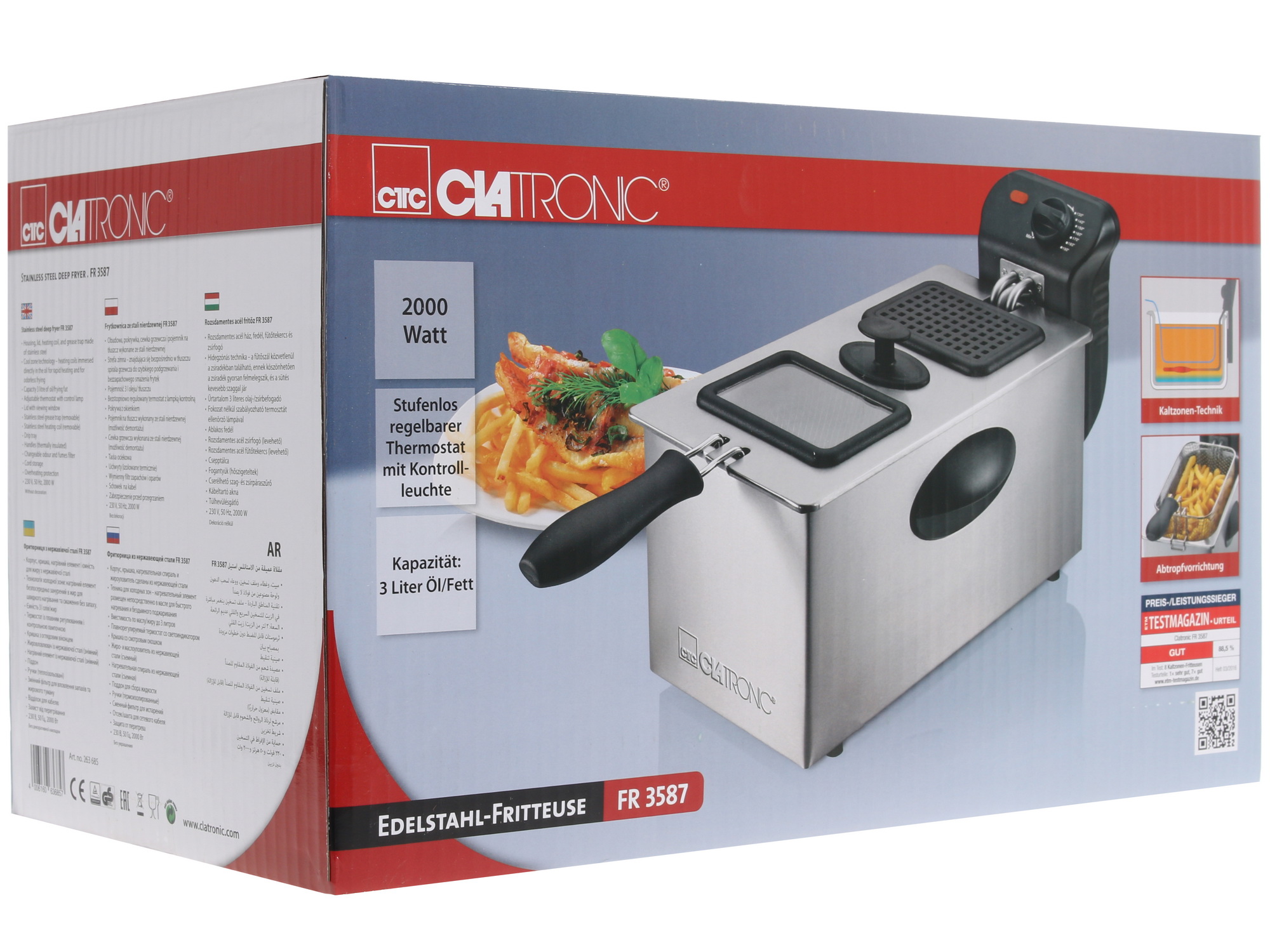 1122173 Фритюрница Clatronic FR 3587 серебристый STDN-0123512 - Вид №9