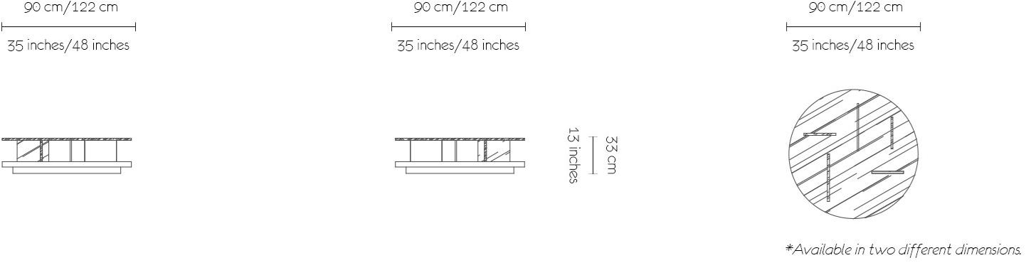 MORADA Низкий круглый журнальный столик из дерева и стекла Puro Puro ctr - Вид №2