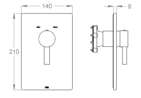 Встраиваемый однорычажный смеситель для душа Fir Italia Eveleen 39 ARCH-00003614 - Вид №2