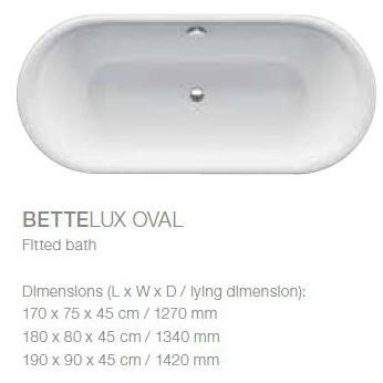 Bette Встроенная овальная ванна Bettelux oval 3465/3466/3467 - Вид №7