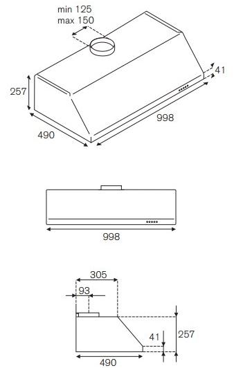 Bertazzoni Встроенная вытяжка из нержавеющей стали со встроенной подсветкой Professional Ku100 pro 1 x a - Вид №1