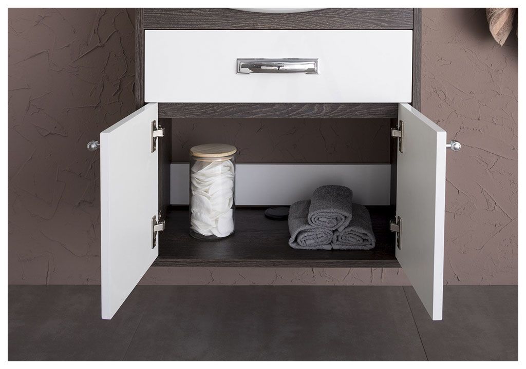 Тумба с раковиной Aquanet Грейс 60 дуб кантербери/белый (1 ящик, 2 дверцы) 0019837400182641 - Вид №8