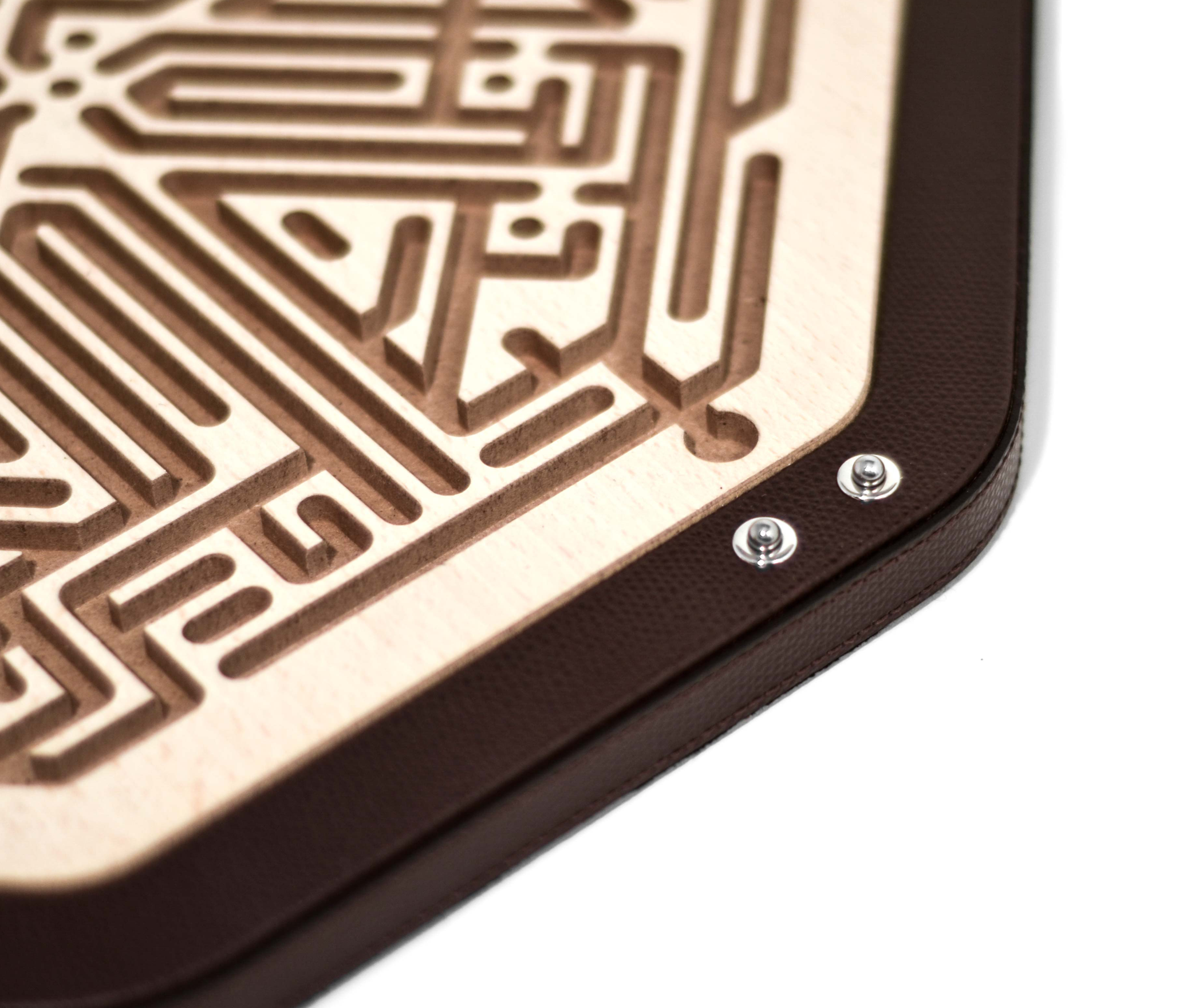 Jinn Octagonal Labyrinth - 38X38XH2 см / зернистая кожа_белый Pinetti 00.1014.029.000 - Вид №2