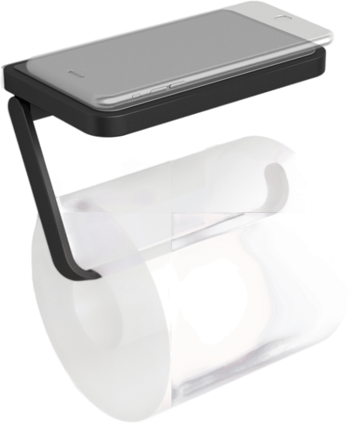 35041D-BP Бумагодержатель ACCESSORIES подвесной с полкой цвет черный матовый LANGBERGER Accessories, BLACK EDITION