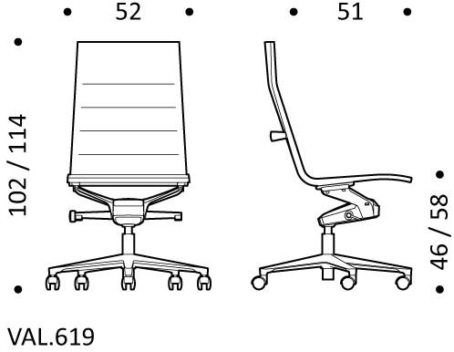 ICF Поворотное офисное кресло из кожи с 5-ю спицами и колесами Valea sun-id-1358564 - Вид №7