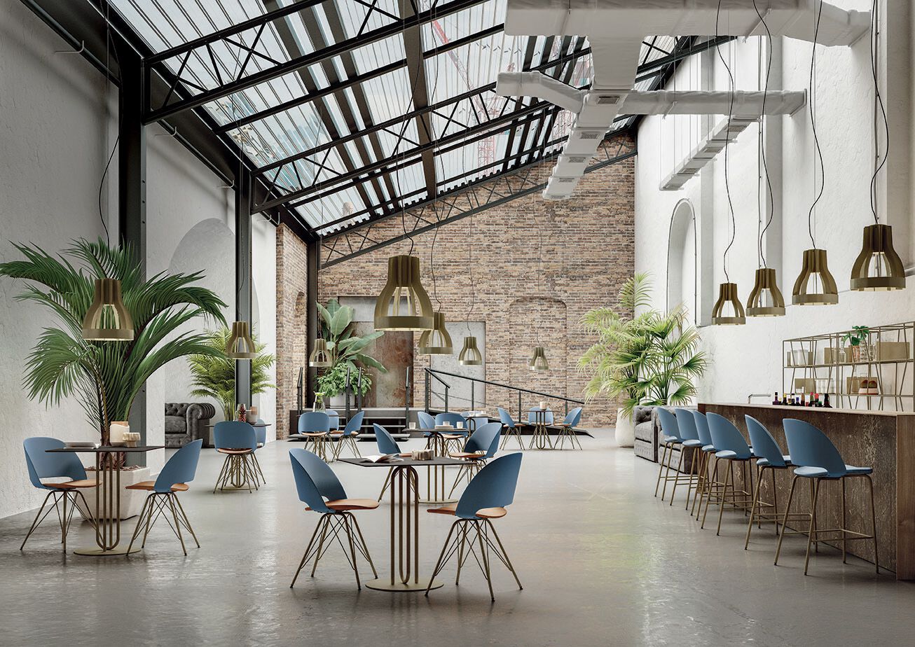 Стальной и деревянный квадратный стол Bontempi Casa RAIL ARCH-00113106