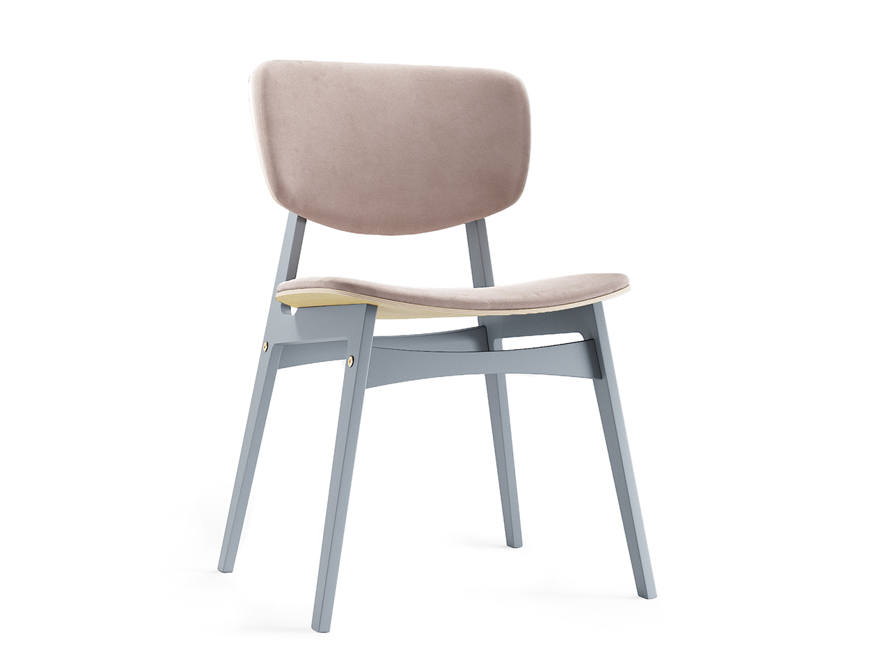 Мягкий стул SID Светлая берёза / Оловянный / Ткань категория 2, арт. 053 THE IDEA  210641 Бежевый  - Вид №1