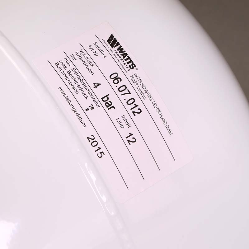 Расширительный бак белый Saniflex SG для ГВС WATTS Ind присоединение 3/4" 12л 10022134 - Вид №4