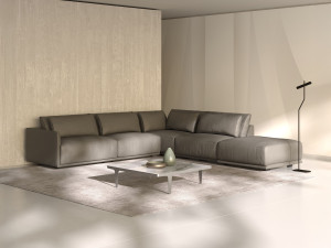 Кожаный квадратный пуф