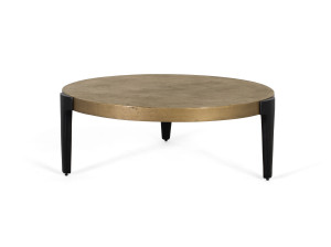 Круглый металлический журнальный столик