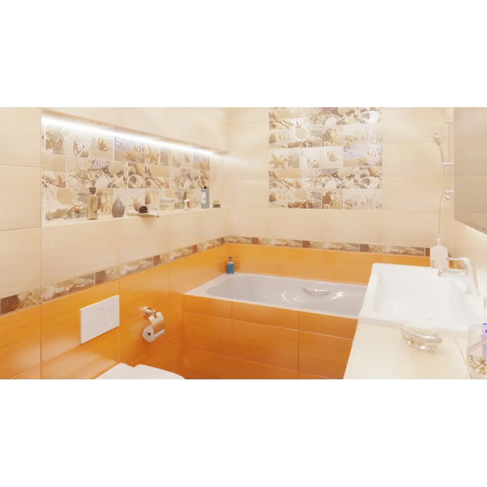 Плитка настенная Lasselsberger ceramics «Николь» 25х45 см 1.46 м2 цвет оранжевый LB CERAMICS STLM-2153640 - Вид №3