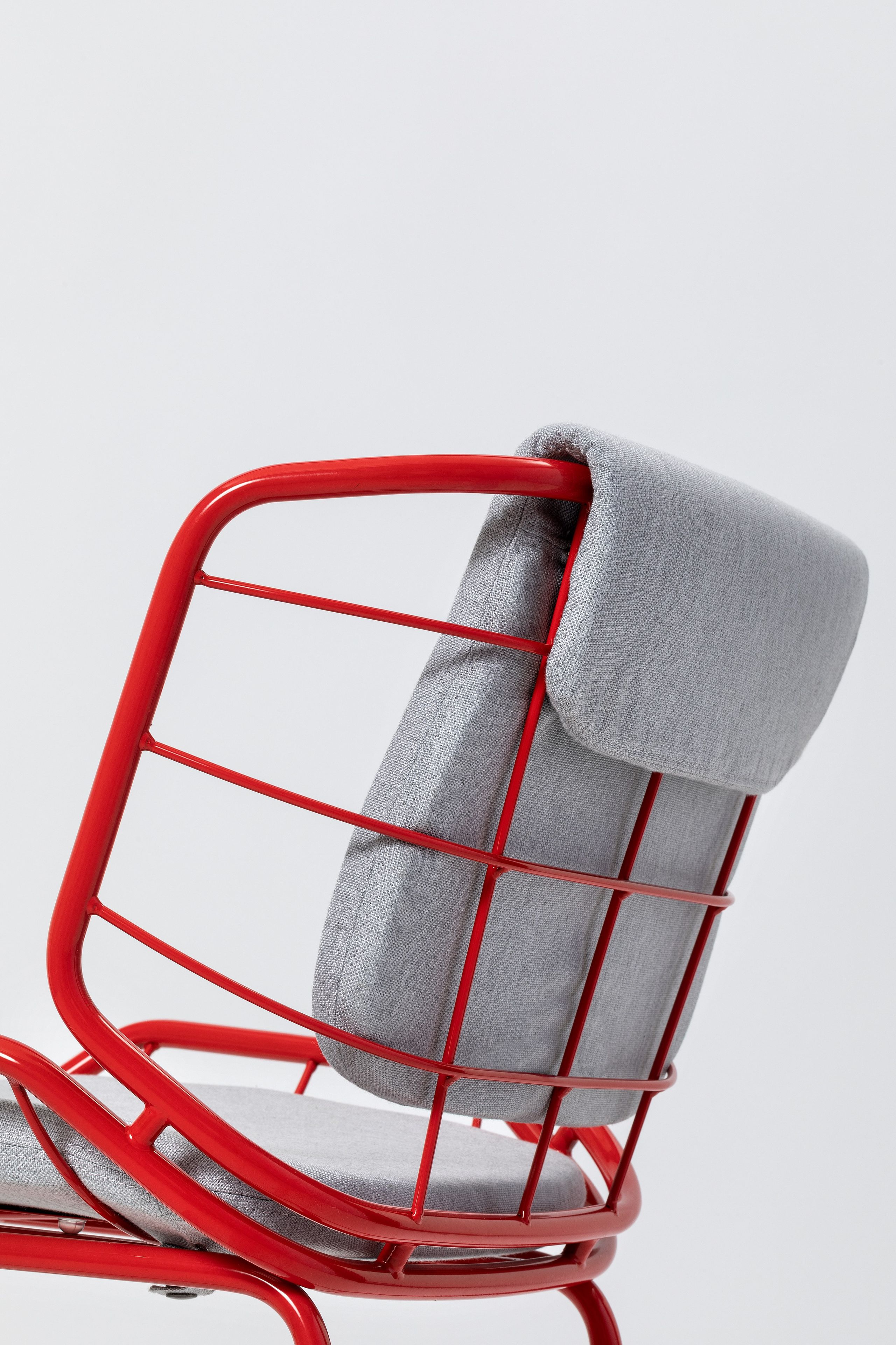 Металлический мягкий табурет с подставкой для ног со спинкой TrabA' Кожа ARCH-00045469 - Вид №24