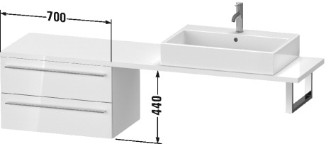 XL544801212 Шкафчик для компактной консоли X-Large #XL5448 700 x 478 мм Дуб брашированный, натуральный шпон Duravit - Вид №1