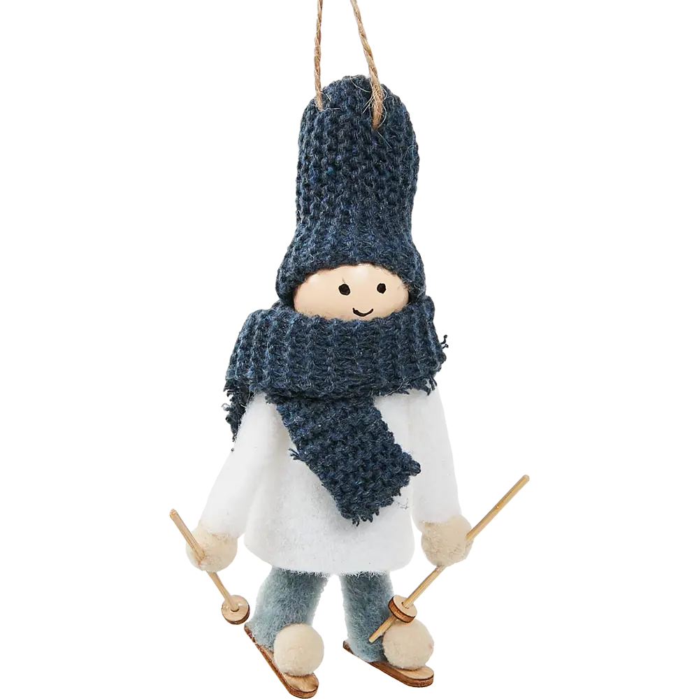 87036535 Елочная игрушка Лыжник 14x6 цвет синий STLM-1412969 Santreyd  - Вид №1