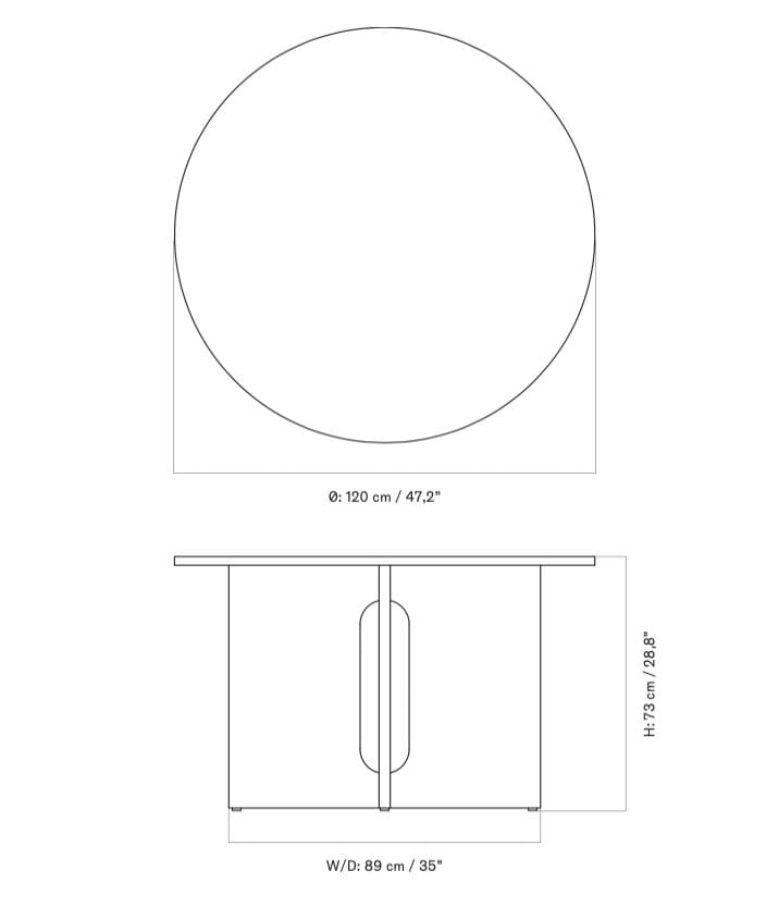 Круглый стол из дуба и брекчии Audo Copenhagen Androgyne ARCH-00065938 - Вид №12