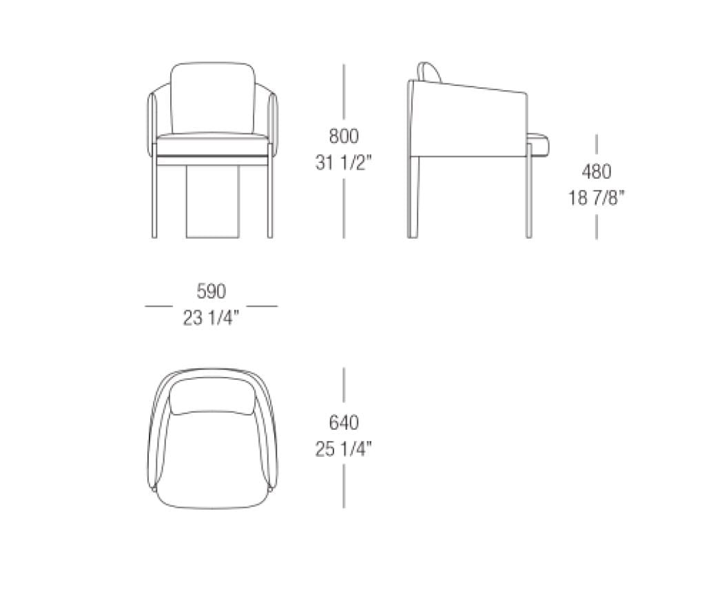 Мягкий тканевый стул с подлокотниками MisuraEmme VIRGIN ARCH-00146531 - Вид №7