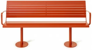 Nola Industrier Скамья из листового металла с подлокотниками Parco