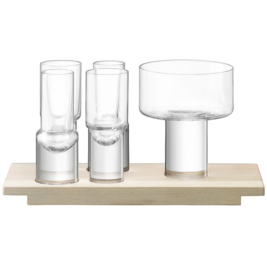 G1639-00-301 Набор сервировочный из 4 стопок и менажницы vodka LSA International 