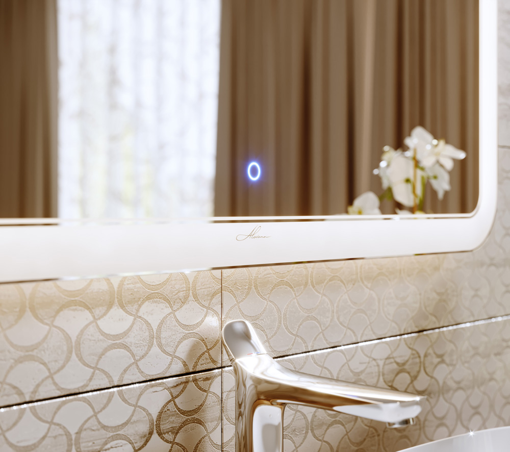 Зеркало в ванную с подсветкой белое 80х80 см Vanda Lux ALAVANN VANDA LUX 303907 Белый  - Вид №3