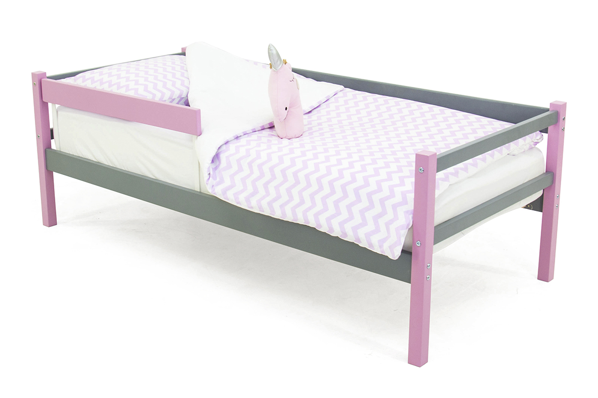 Детская кровать-тахта Svogen лаванда, графит БЕЛЬМАРКО  326825 Розовый;серый Santreyd  - Вид №1