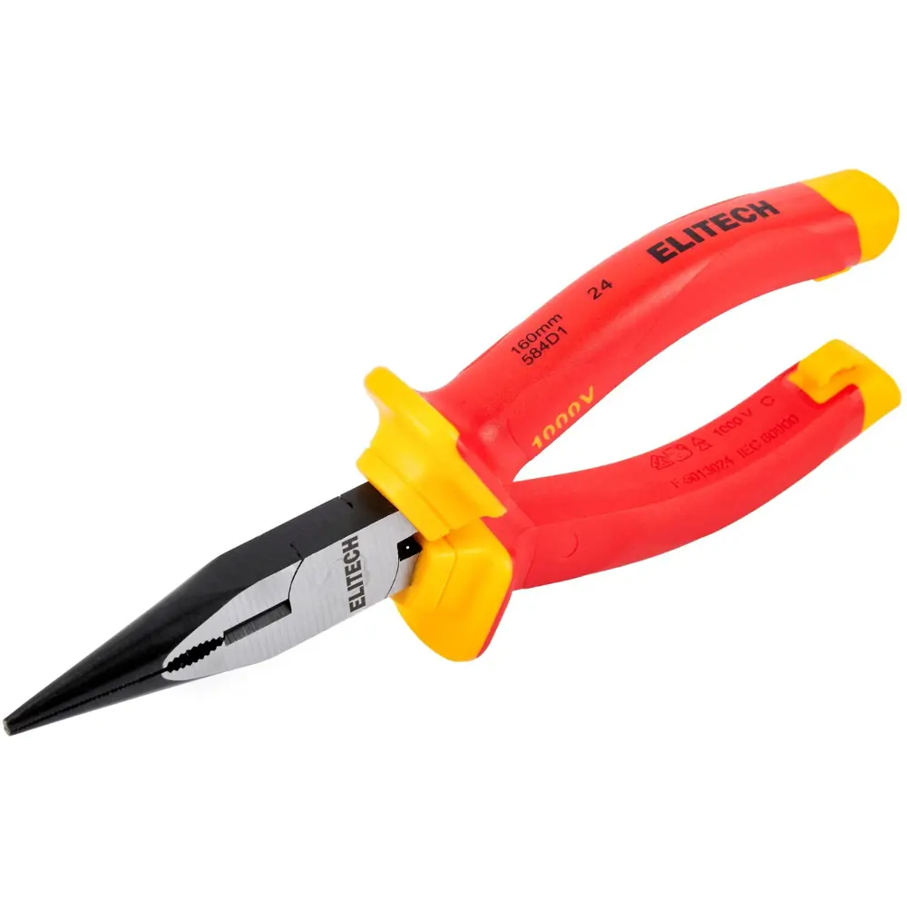 Диэлектрические длинногубцы Elitech 160 мм для электромонтажа 89407171 STLM-1575569
