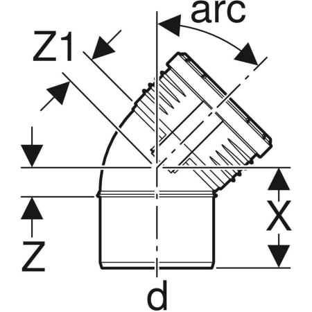 390.524.14.1 Отвод Geberit Silent-PP Geberit  - Вид №2