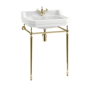 Burlington Edwardian Раковина Edwardian 610 мм с умывальником из золота с 3 отверстиями под смеситель B5 3TH-T23A GOLD