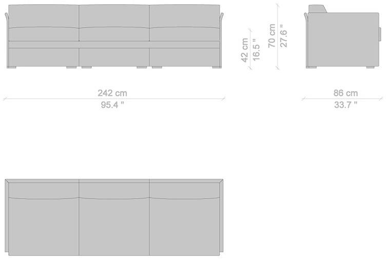 Cassina 2/3 местный диван из кожи или ткани sun-id-1393262 - Вид №4