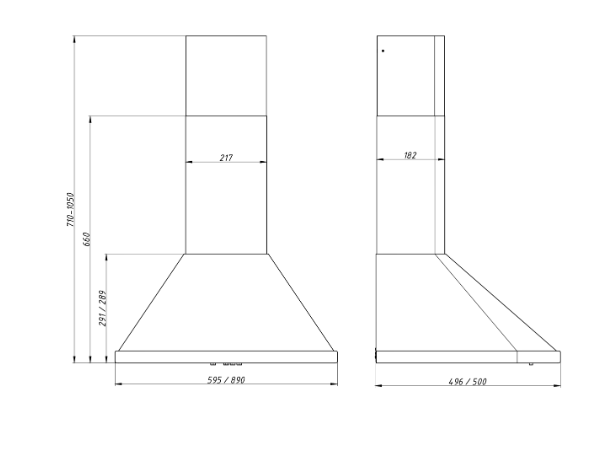 5635754 Вытяжка каминная ELIKOR Сигма 60П-650-К3Д бежевый/бронзовый STDN-0128660 - Вид №1