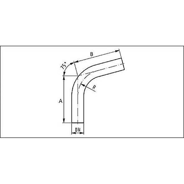 6904542 SANHA 9045 пресс-фит. нерж.сталь, отвод 75° НПр-НПр 42 мм  - Вид №1