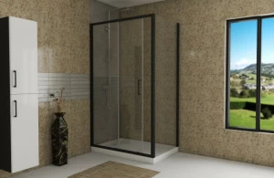 Душевое ограждение одна раздвижная дверь (без поддона) BLACKLINE BS120.3101B bravat