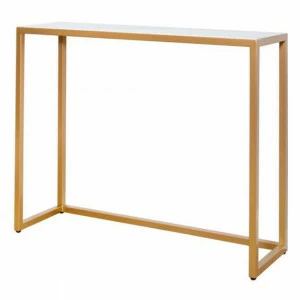 Консоль металлическая золотая с мраморной столешницей FOR MISS  263967 Белый;золото