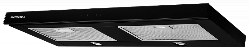 SLIMLUX S 90 GB Встраиваемая вытяжка, ширина 90 см, отвод/рециркуляция, 650 м3/час, сенсорное управление, 3 скорости, светодиодное освещение 2х3 вт, металлические жироулавливающие фильтры, угольный фильтр (опция), цвет черный Kuppersberg Santreyd  - Вид №1