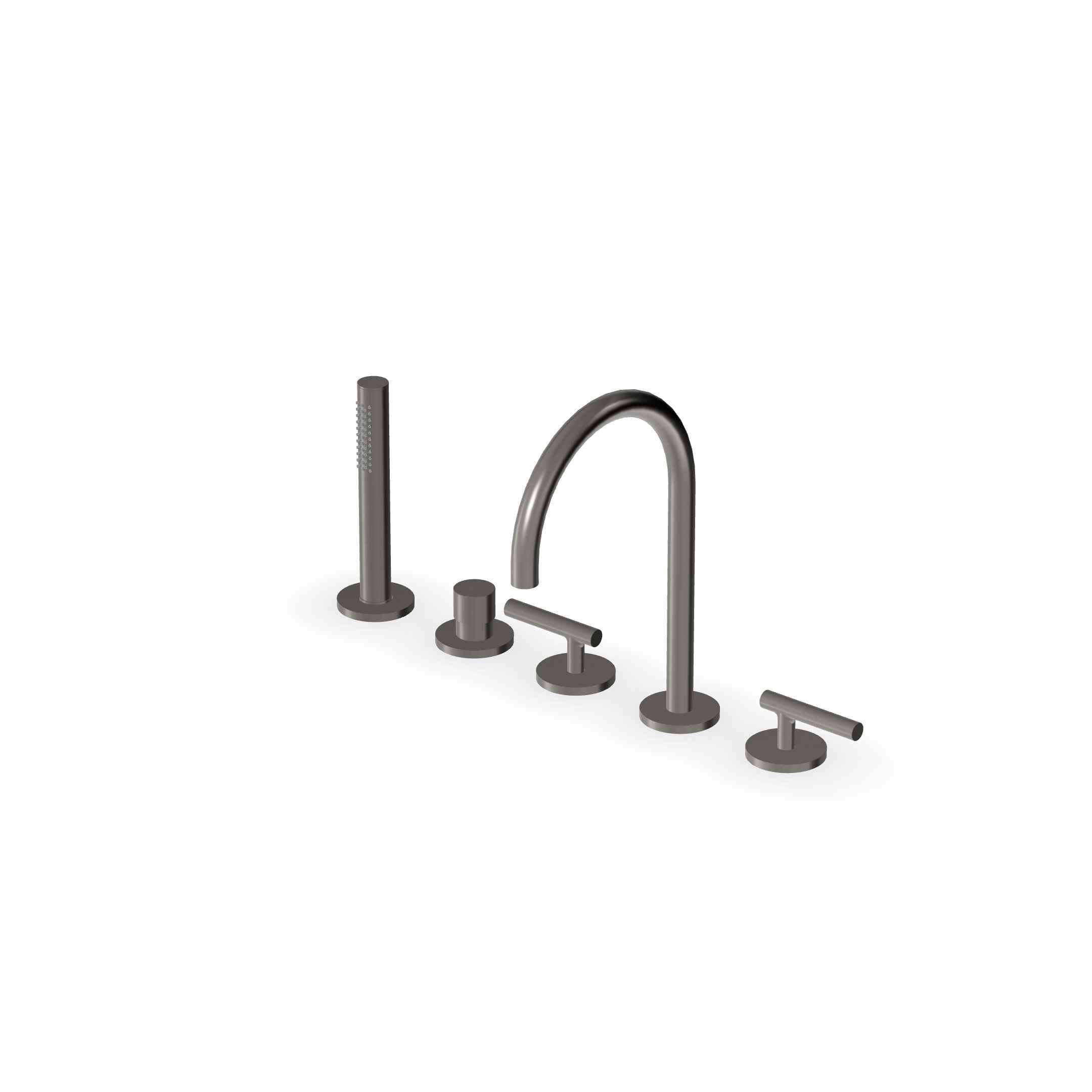 Смеситель для ванны с 5 отверстиями и ручным душем Zucchetti Pan S ARCH-00096596 - Вид №9