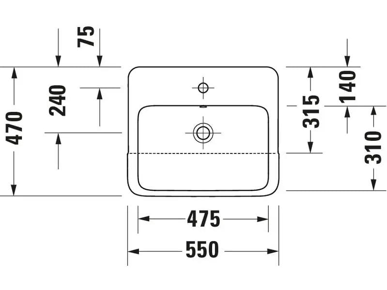 Керамическая раковина с переливом Duravit Qatego ARCH-00091721 - Вид №3