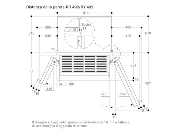 Встроенный комбинированный холодильник GAGGENAU серия 400 ARCH-00115723 - Вид №3