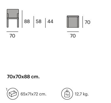 Тканевое кресло с подлокотниками Pilma NIMES ARCH-00034267 - Вид №4
