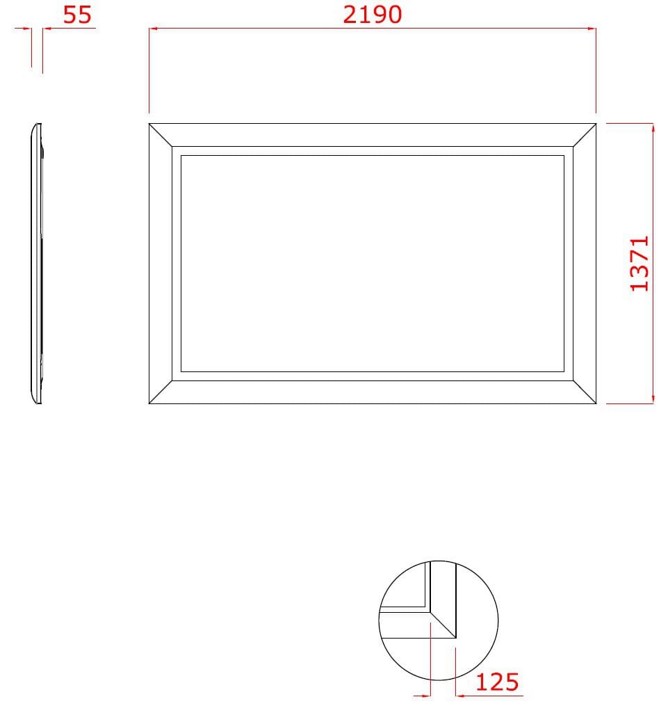 Прямоугольное настенное зеркало со встроенным отсеком для телевизора NEOD Venus ARCH-00047954 - Вид №13