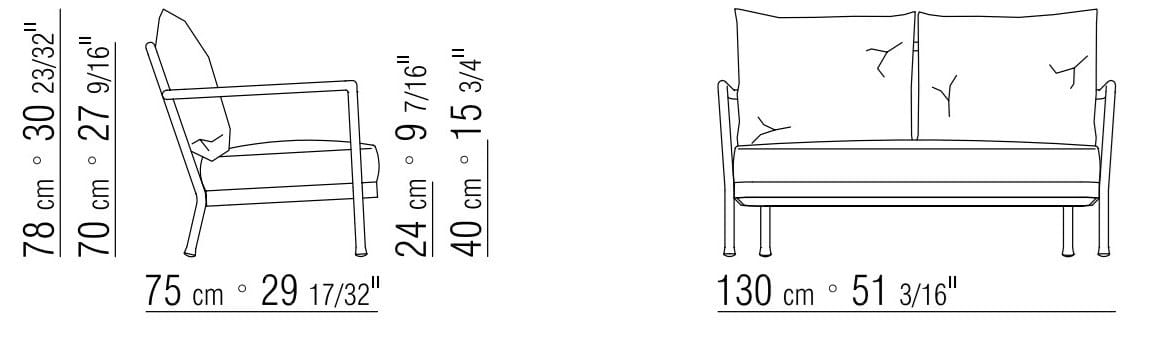 Алюминиевый и тканевый садовый диван Flexform Camargue ARCH-00044182 - Вид №4